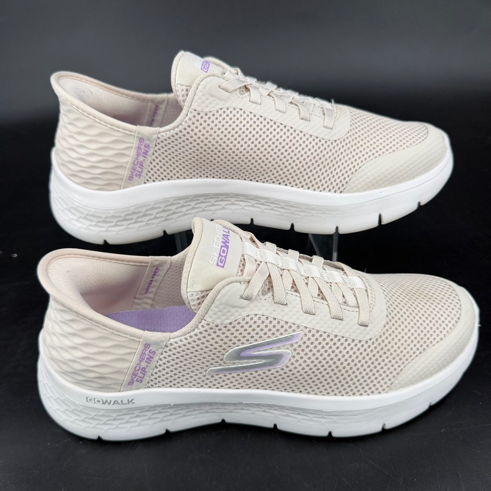 Skechers Hands Free Slip-ins GO WALK 7 Springtime Off White 124836 Womens 8
